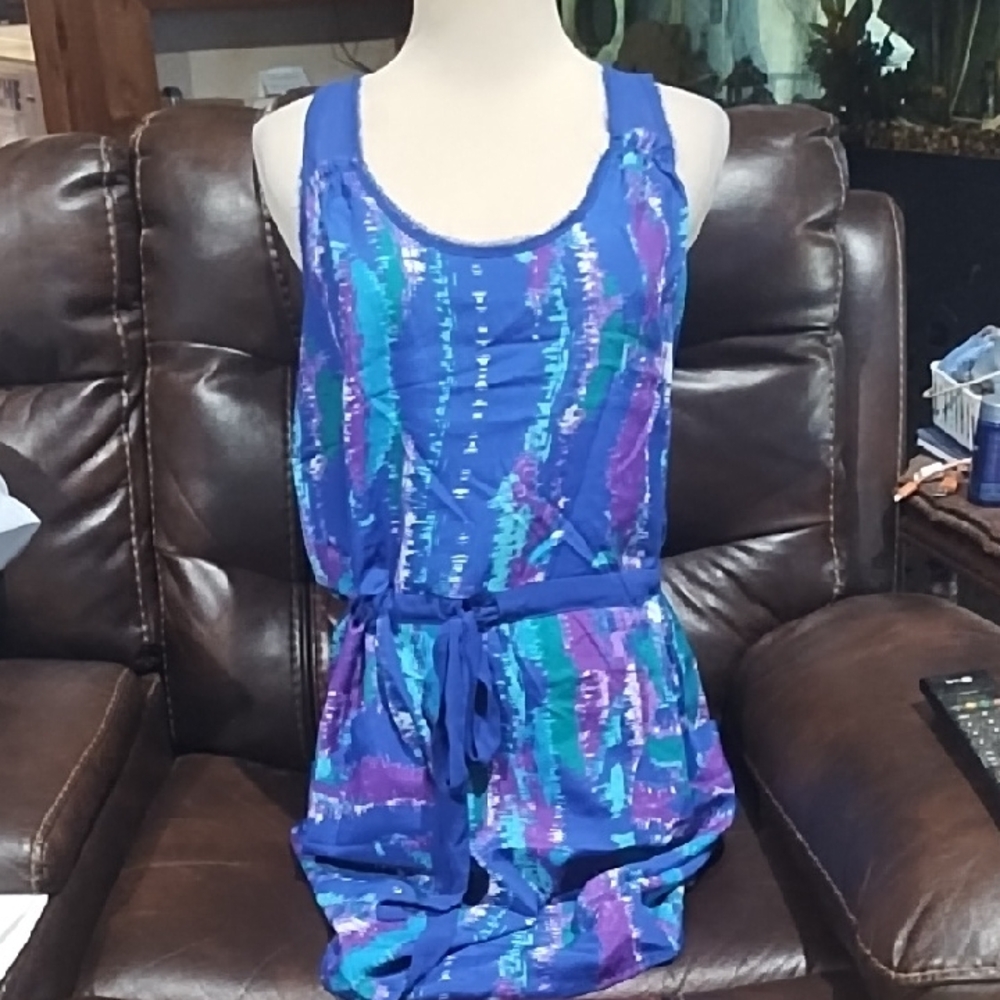 Tela Royal Blue Purple & Green Dress
